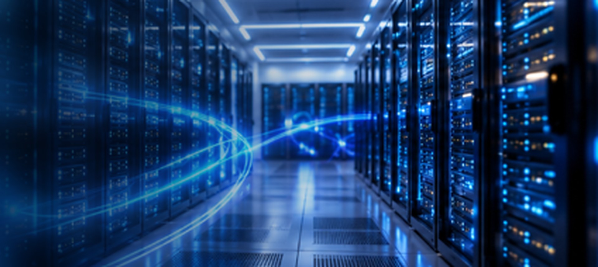 Data center con servidores y racks